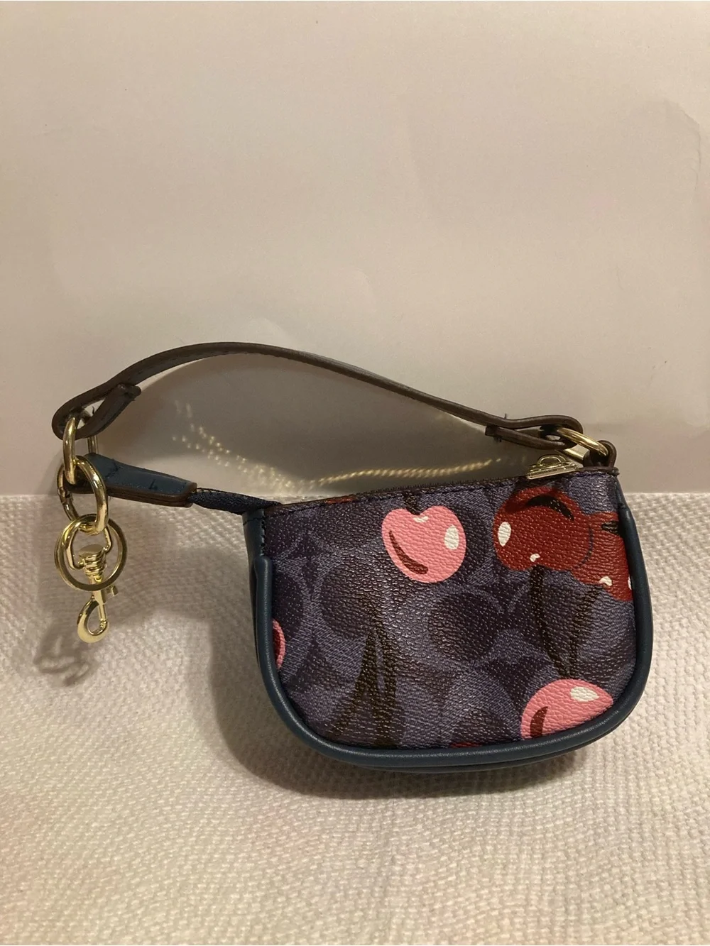 Cherry Print Baby Wristlet in Pink and Red